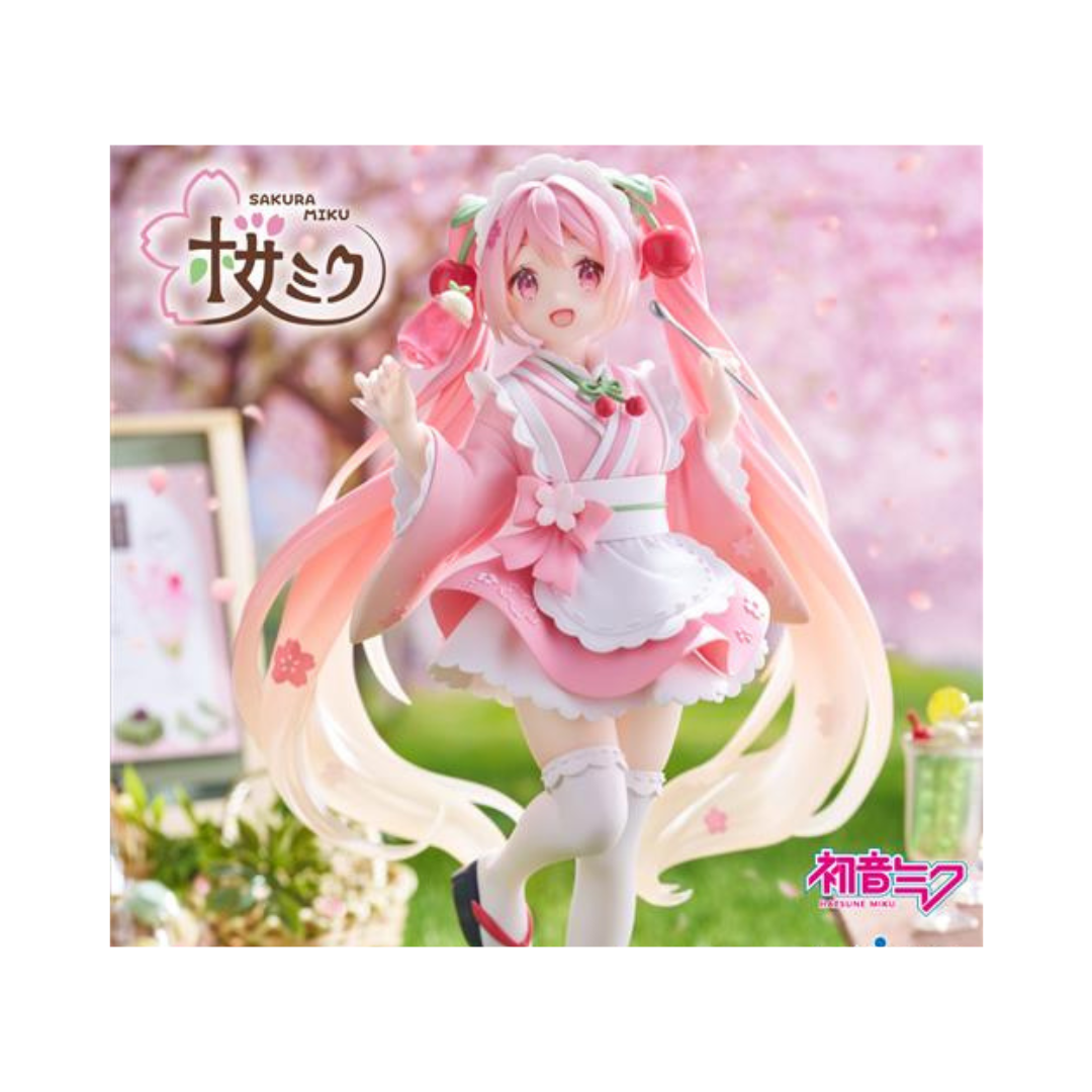 Figurine Miku Hatsune Coreful Figure Sakura Miku Japanese Style Cafe Ver.