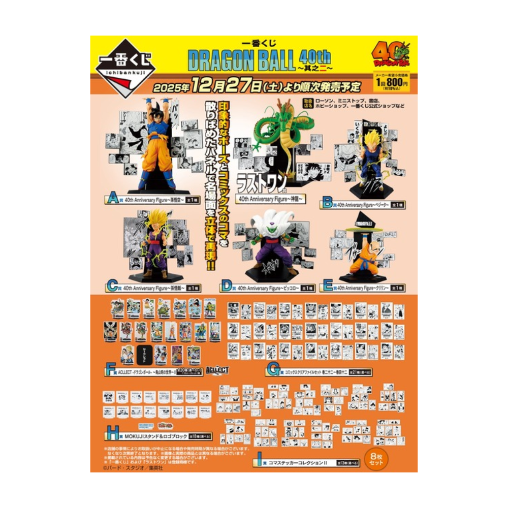 Ichiban Kuji DRAGON BALL 40th Vol.2: Full Set