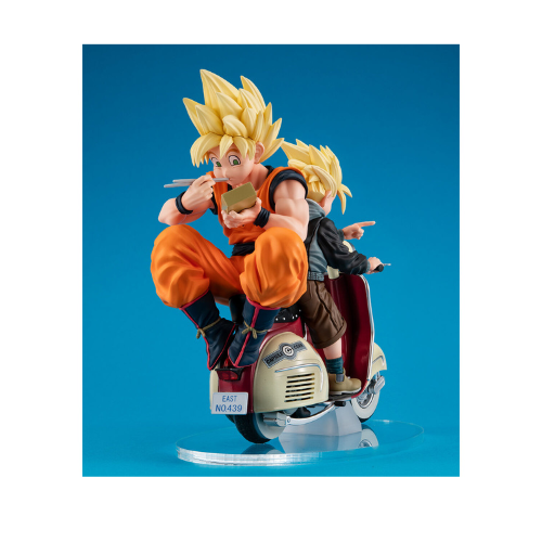 Figurine Dragon ball DESKTOP REAL MCCOY EX GOKU SSJ ET GOHAN SSJ BIKE