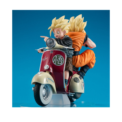 Figurine Dragon ball DESKTOP REAL MCCOY EX GOKU SSJ ET GOHAN SSJ BIKE