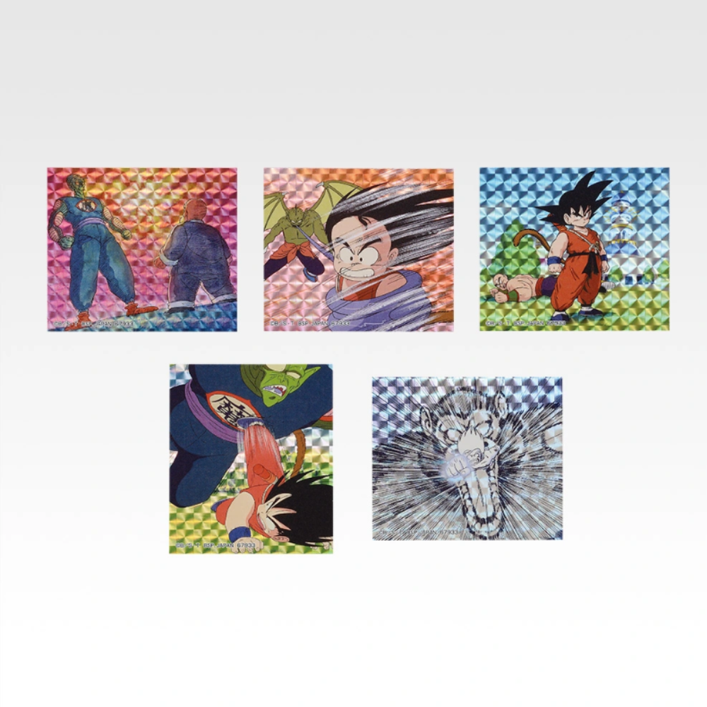Figurine Loterie Ichiban Kuji Dragon Ball: Bataille des Supers Saiyans: Lot complet autocollants prismatiques I Prize