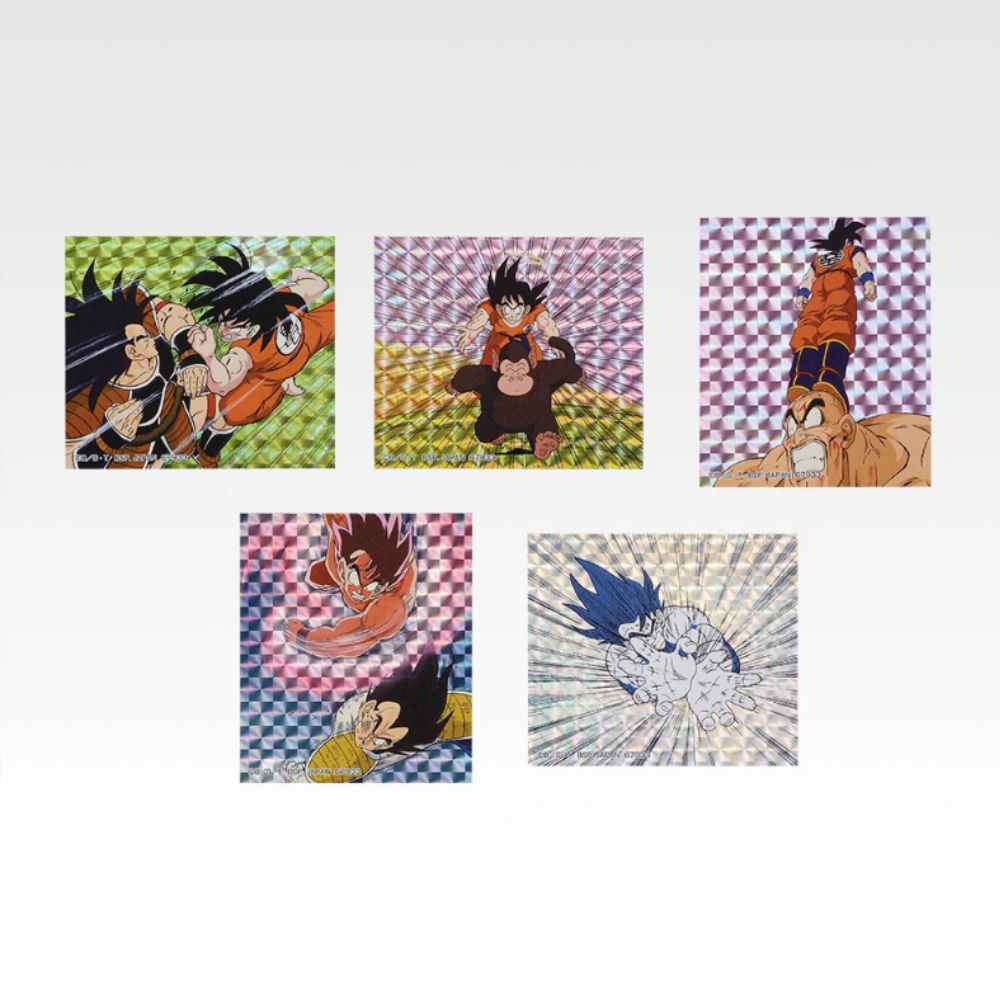 Figurine Loterie Ichiban Kuji Dragon Ball: Bataille des Supers Saiyans: Lot complet autocollants prismatiques I Prize