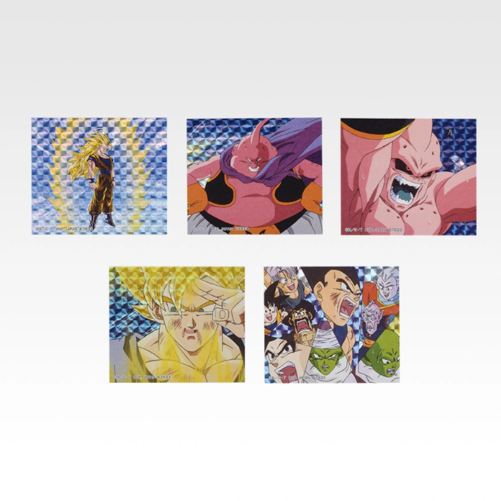 Figurine Loterie Ichiban Kuji Dragon Ball: Bataille des Supers Saiyans: Lot complet autocollants prismatiques I Prize