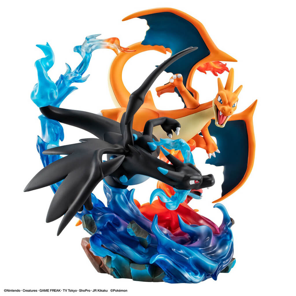 POKEMON - FIGURINE MEGA CHARIZARD X & MEGA CHARIZARD Y PALKIA GEMEX SERIES