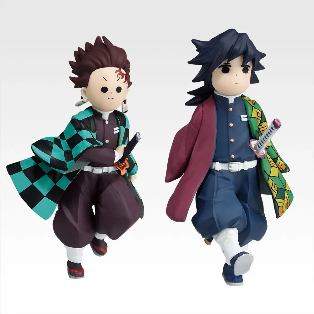 Ichiban Kuji Demon Slayer: Kimetsu no Yaiba ~ Lune Supérieure Deux ~ Figurine « techi-techi » de Tanjiro et Giyu (Lot D)