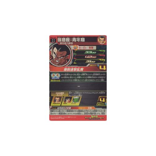 Carte Super Dragon ball Heroes : Gohan Youth BM4-045 UR
