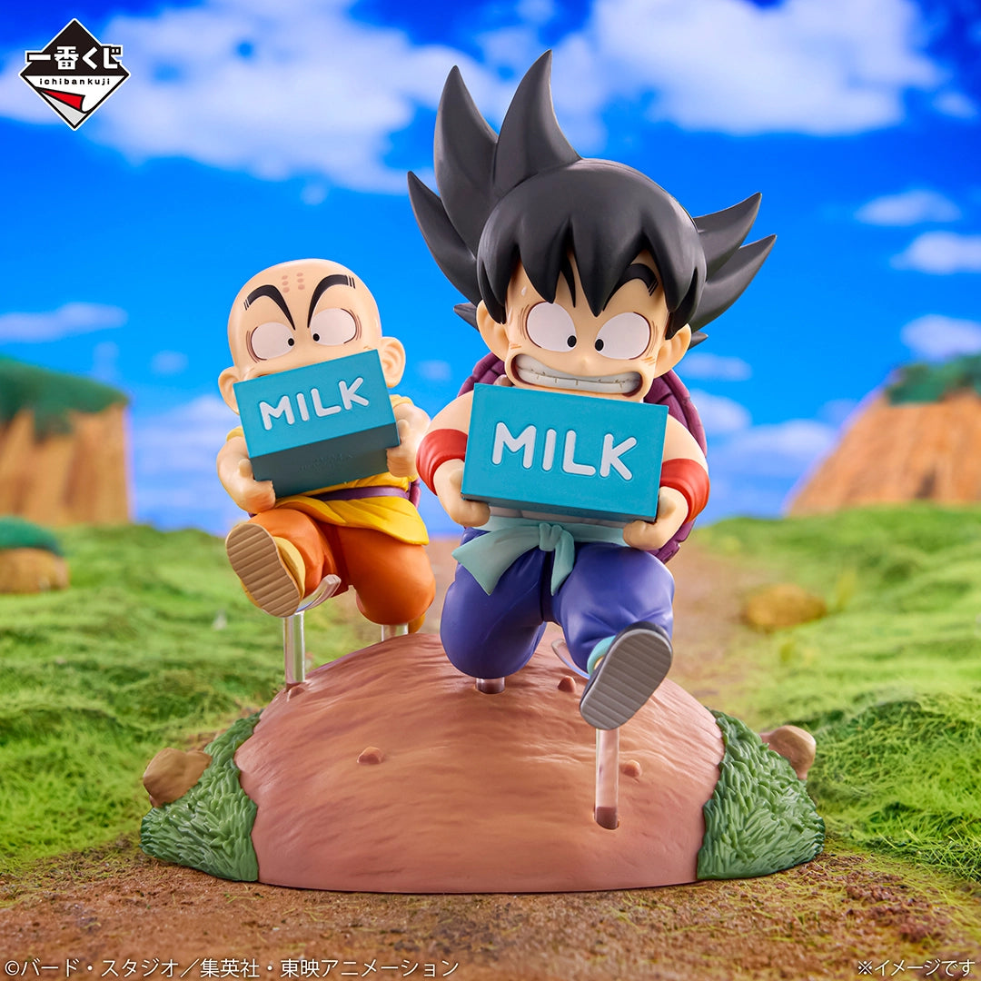 Figurine Loterie Ichiban Kuji Dragon Ball: Fantastic Adventure 2 Prix A : Figurines de Goku et Krilin livrant du lait (A)