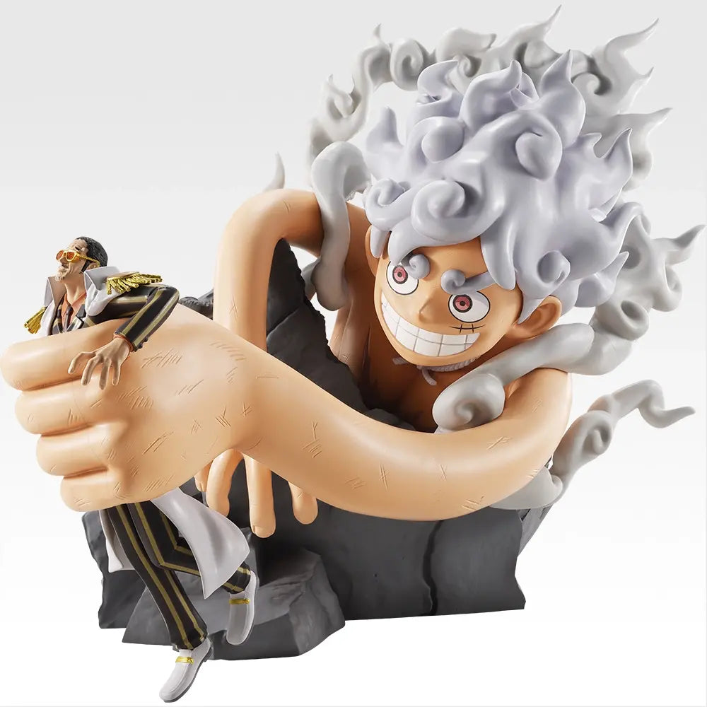 Figurine Ichiban Kuji One Piece Future Island Egghead ~Explosion d'énergie~: Monkey D. Luffy Gear 5VS Borsalino Revible Moment (A)