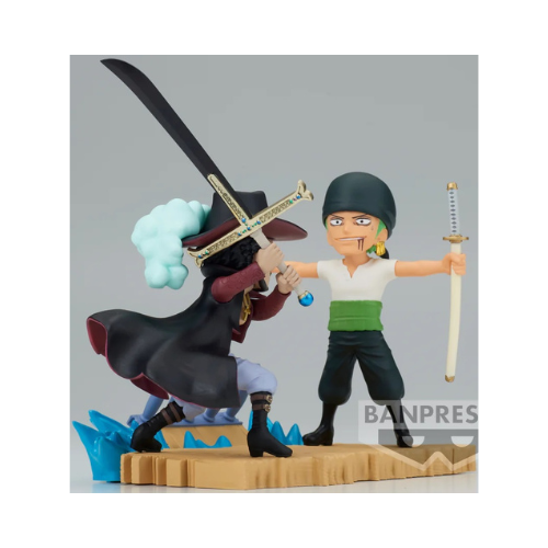 Figurine One Piece World Collectable Log Stories Roronoa Zoro vs Dracule Mihawk
