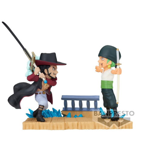 Figurine One Piece World Collectable Log Stories -Roronoa Zoro vs Dracule Mihawk-