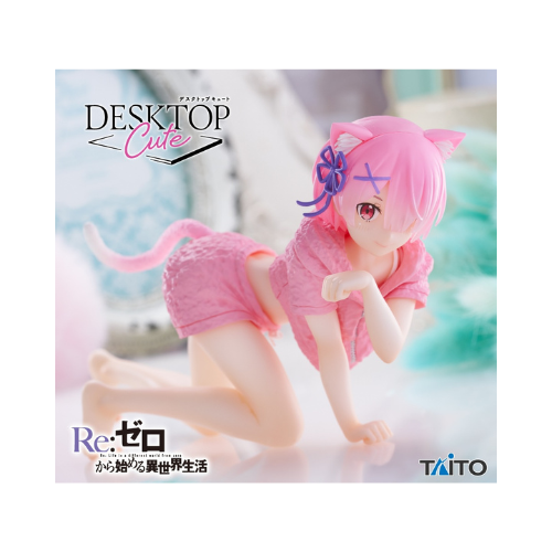 Figurine Re:Zero Desk Top Cute Ram Cat room wear ver.